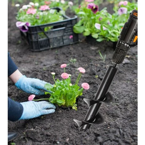 ZHUOXUAN Foret En Spirale, Sécateur De Jardin, Foret De Foret De Tarière De Jardin Pour Planter Des Semis De Bulbes De Literie Cultivant En Profondeur 4 Cm * 22,5 Cm 4 ZHUOXUAN Foret En Spirale, Sécateur De Jardin, Foret De Foret De Tarière De Jardin Pour Planter Des Semis De Bulbes De Literie Cultivant En Profondeur 4 Cm * 22,5 Cm – Image 4