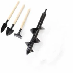 ZHUOXUAN Mèche Jardin Tarière, Foret De Jardin En Spirale, Tarière De Jardinage Pour Perceuse électrique, Tige Hexagonale, Perceuse à Spirale, Outil De Jardinage Pour Planter Semis Et Bulbes- 8 * 30cm（Avec Outil 3 Pièces）