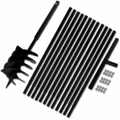 YOUTHUP Bêche Et Tarière Manuelle 200 Mm Avec Rallonge 13 M Acier