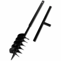 Topdeal Tarière De Sol Avec Mèche De Tarière 150 Mm Acier Noir