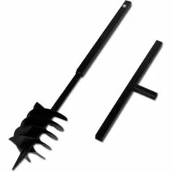 Topdeal Tarière De Sol Avec Manche 180 Mm Et Tube D'extension 9 M Acier -Tarière motorisée Soldes 52086703 3