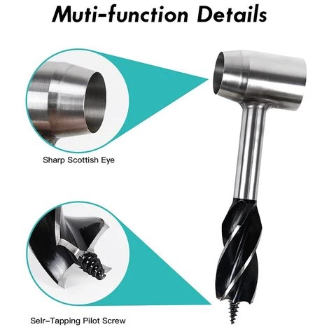 ZHUOXUAN Foret De Tarière Manuelle, Clé De Survie De Survie à Main à Main Avec Sac De Rangement En Cuir, Fabricant De Trous De Pince à Piquet De Bois Multitool Marron 2 ZHUOXUAN Foret De Tarière Manuelle, Clé De Survie De Survie à Main à Main Avec Sac De Rangement En Cuir, Fabricant De Trous De Pince à Piquet De Bois Multitool Marron – Image 2