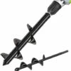 ECHOO Mèche Jardin Tarière Ø 80 Et Ø 40 Mm 2 Pièces, Forets De Jardin En Spirale, Outil De Plantation Pratique Pour Faire Rapidement Trou Et Planter Des Fleurs Arbres Arbustes