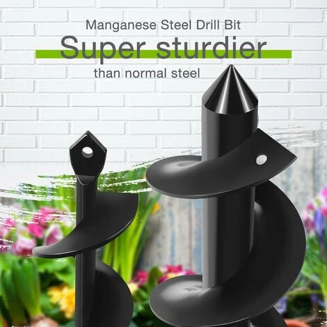 ECHOO Mèche Jardin Tarière Ø 80 Et Ø 40 Mm 2 Pièces, Forets De Jardin En Spirale, Outil De Plantation Pratique Pour Faire Rapidement Trou Et Planter Des Fleurs Arbres Arbustes 5 ECHOO Mèche Jardin Tarière Ø 80 Et Ø 40 Mm 2 Pièces, Forets De Jardin En Spirale, Outil De Plantation Pratique Pour Faire Rapidement Trou Et Planter Des Fleurs Arbres Arbustes – Image 5