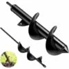 TINOR 2 Psc Mèche Jardin Tarière Foret Jardin Tarière Jardinage En Spirale Pour Jardinage Plantation Fleurs Bulbes Semis Avec Gants 30x8cm & 22x4cm
