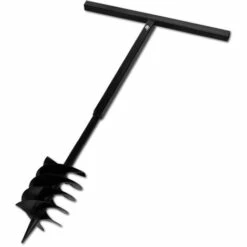 LITZEE Tarière De Sol Avec Manche 180 Mm Et Tube D'extension 9 M Acier # -Tarière motorisée Soldes 53840390 5