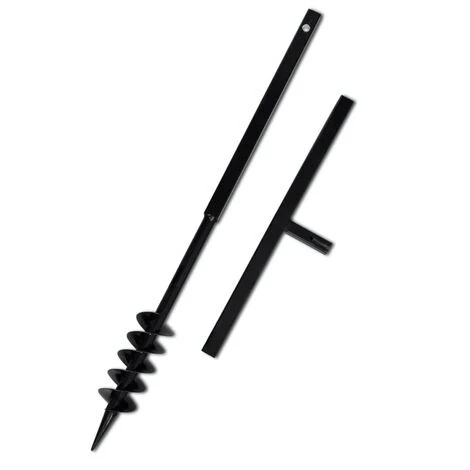 LITZEE Tarière De Sol Avec Manche 80 Mm Et Tube D'extension 9 M Acier # 3 LITZEE Tarière De Sol Avec Manche 80 Mm Et Tube D'extension 9 M Acier # – Image 3