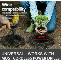 OULIGAY Mèche Jardin Tarière, 40 Mm, Forets De Jardin En Spirale, Outil De Plantation Pratique Pour Faire Rapidement Trou Et Planter Des Fleurs Arbres Arbustes. -Tarière motorisée Soldes 54083460 4