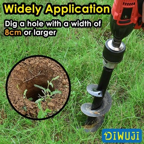 ZHUOXUAN Jardin Foreuse, Tige Hexagonale Acier Inoxydable, Tariere Thermique, Creuser Des Trous Cultiver En Profondeur, Outil De Plantation Pratique Pour Fleur Planter Des Arbres Arbustes (Dia: 8cm L: 30cm) 3 ZHUOXUAN Jardin Foreuse, Tige Hexagonale Acier Inoxydable, Tariere Thermique, Creuser Des Trous Cultiver En Profondeur, Outil De Plantation Pratique Pour Fleur Planter Des Arbres Arbustes (Dia: 8cm L: 30cm) – Image 3