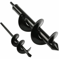 PETITES ECREVISSES 2x Tarière Perceuse De Jardin En Acier 8x30cm+4x22cm Foret Spirale De Jardinage Outillage De Jardin Pour Cultiver