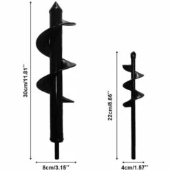 PETITES ECREVISSES 2x Tarière Perceuse De Jardin En Acier 8x30cm+4x22cm Foret Spirale De Jardinage Outillage De Jardin Pour Cultiver -Tarière motorisée Soldes 55495754 3
