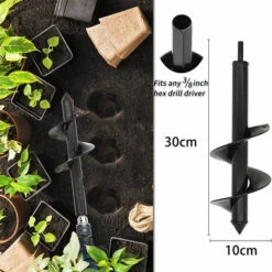 PETITES ECREVISSES Tariere Perceuse En Acier 10x30cm Foret Spirale De Jardinage Outillage De Jardin Pour Cultiver 7 PETITES ECREVISSES Tariere Perceuse En Acier 10x30cm Foret Spirale De Jardinage Outillage De Jardin Pour Cultiver -Tarière motorisée Soldes 55495858 3