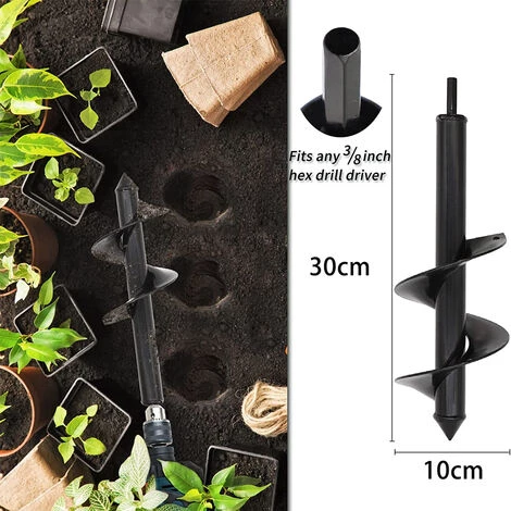 PETITES ECREVISSES Tariere Perceuse En Acier 10x30cm Foret Spirale De Jardinage Outillage De Jardin Pour Cultiver 3 PETITES ECREVISSES Tariere Perceuse En Acier 10x30cm Foret Spirale De Jardinage Outillage De Jardin Pour Cultiver – Image 3