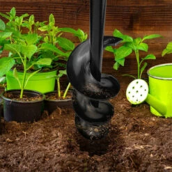PETITES ECREVISSES Tariere Perceuse En Acier 8x60cm Foret Spirale De Jardinage Outillage De Jardin Pour Creuser Des Trous Et Cultiver En Profondeur -Tarière motorisée Soldes 55495881 4