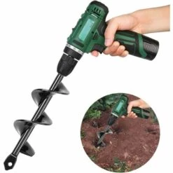 SUPERMARKET Lot De 2 Mèches Pour Tarière, Antidérapantes, Pour Plantes En Spirale, Plantes De Jardin Et Plantes à Fleurs - Pour Semis Et Massifs - 4 X 22 Cm,Superma,noir -Tarière motorisée Soldes 55729981 4