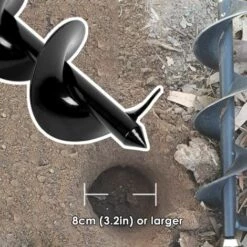 SUPERMARKET Jardin Foreuse, Tige Hexagonale Acier Inoxydable, Tariere Thermique, Creuser Des Trous Cultiver En Profondeur, Outil De Plantation Pratique Pour Fleur Planter Des Arbres Arbustes ,Superma,noir,(Dia: 8cm L: 30cm) -Tarière motorisée Soldes 55730035 4