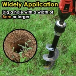 SUPERMARKET Jardin Foreuse, Tige Hexagonale Acier Inoxydable, Tariere Thermique, Creuser Des Trous Cultiver En Profondeur, Outil De Plantation Pratique Pour Fleur Planter Des Arbres Arbustes ,Superma,noir,(Dia: 8cm L: 30cm) -Tarière motorisée Soldes 55730035 5