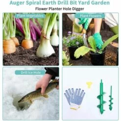 Mèche Jardin Tarière 80 MmForets De Jardin En Spirale, Tarriere Jardin Perceuse Pour De Tarriere Foret Perceuse Sans Fil, Outil De Crevaison Pour Plantes-Macaron -Tarière motorisée Soldes 55736607 4