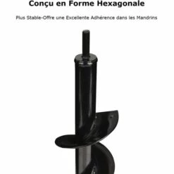 Mèche Tarière Pour Perceuse, Jardin Foreuse 8mm Jardin Tarière Pour Perceuse électrique, Outil De Plantation Pratique Pour Fleur Planter Des Arbres Arbustes-Macaron -Tarière motorisée Soldes 55736608 3