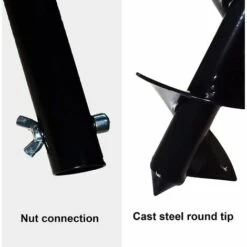 Tarière De Jardin Manuelle, 10x60cm Bêche-tarières De Jardinage Foret Hélicoïdal De Jardin Tarière à Bulbe De Fleur Bêche Et Tarière Manuelle-Macaron -Tarière motorisée Soldes 55736610 4