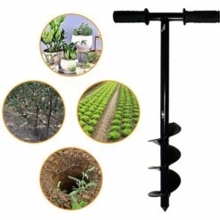 Tarière De Jardin Manuelle, 10x60cm Bêche-tarières De Jardinage Foret Hélicoïdal De Jardin Tarière à Bulbe De Fleur Bêche Et Tarière Manuelle-Macaron -Tarière motorisée Soldes 55736610 5