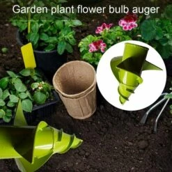 Mèche Jardin Tarière, Foret De Jardin En Spirale, Tarière De Jardinage Pour Perceuse électrique Ou Sans Fil, Outil De Plantation Pratique Pour Planter Des Semis De Bulbes-Macaron -Tarière motorisée Soldes 55736611 5