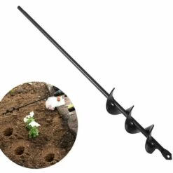 Mèche Jardin Tarière 4x45cm, Outil De Plantation Pratique Pour Planter Des Semis De Bulbes De Literie, Foret De Jardin En Spirale Pour Perceuse à Main Et Perceuse électrique-Macaron