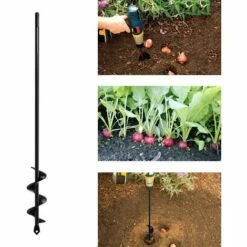 Mèche Jardin Tarière 4x45cm, Outil De Plantation Pratique Pour Planter Des Semis De Bulbes De Literie, Foret De Jardin En Spirale Pour Perceuse à Main Et Perceuse électrique-Macaron -Tarière motorisée Soldes 55736612 5