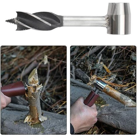 SUPERMARKET Outil De Perforation De Foret De Survie En Plein Air En Bois, Multifonctionnel Scotch Eye Bois Auger Foret, Pour L'extérieur Et Le Camping, Tarière À Main, Survie En Plein Air Outil,Superma,noir 3 SUPERMARKET Outil De Perforation De Foret De Survie En Plein Air En Bois, Multifonctionnel Scotch Eye Bois Auger Foret, Pour L'extérieur Et Le Camping, Tarière À Main, Survie En Plein Air Outil,Superma,noir – Image 3
