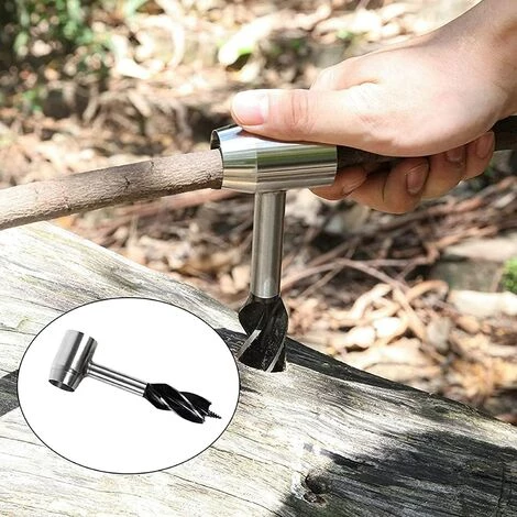 SUPERMARKET Outil De Perforation De Foret De Survie En Plein Air En Bois, Multifonctionnel Scotch Eye Bois Auger Foret, Pour L'extérieur Et Le Camping, Tarière À Main, Survie En Plein Air Outil,Superma,noir 4 SUPERMARKET Outil De Perforation De Foret De Survie En Plein Air En Bois, Multifonctionnel Scotch Eye Bois Auger Foret, Pour L'extérieur Et Le Camping, Tarière À Main, Survie En Plein Air Outil,Superma,noir – Image 4