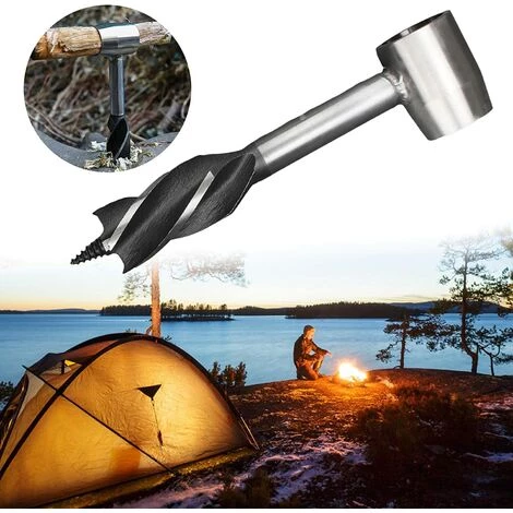 SUPERMARKET Outil De Perforation De Foret De Survie En Plein Air En Bois, Multifonctionnel Scotch Eye Bois Auger Foret, Pour L'extérieur Et Le Camping, Tarière À Main, Survie En Plein Air Outil,Superma,noir 5 SUPERMARKET Outil De Perforation De Foret De Survie En Plein Air En Bois, Multifonctionnel Scotch Eye Bois Auger Foret, Pour L'extérieur Et Le Camping, Tarière À Main, Survie En Plein Air Outil,Superma,noir – Image 5