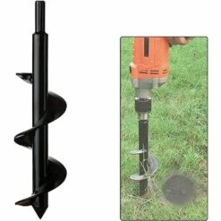 GUAZHUNIFR Jardin Foreuse, Tige Hexagonale Acier Inoxydable, Tariere Thermique, Creuser Des Trous Cultiver En Profondeur, Outil De Plantation Pratique Pour Fleur Planter Des Arbres Arbustes (Dia: 8cm L: 30cm)