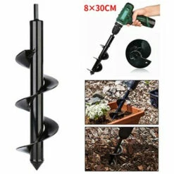 GUAZHUNIFR Jardin Foreuse, Tige Hexagonale Acier Inoxydable, Tariere Thermique, Creuser Des Trous Cultiver En Profondeur, Outil De Plantation Pratique Pour Fleur Planter Des Arbres Arbustes (Dia: 8cm L: 30cm) -Tarière motorisée Soldes 55838094 4