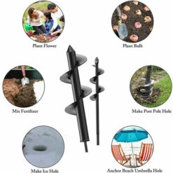 STOMO 2 Pcs Mèche Jardin Tarière Ø 80×300mm + Ø40×220mm, Foret De Jardin En Spirale Pour Faire Trou Planter Des Arbres, Arbustes - Noir 7 STOMO 2 Pcs Mèche Jardin Tarière Ø 80×300mm + Ø40×220mm, Foret De Jardin En Spirale Pour Faire Trou Planter Des Arbres, Arbustes - Noir -Tarière motorisée Soldes 55942955 4