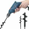 ROSIER 2 Pcs Perceuse De Tarière, Perceuse De Sol Jardinage Mèche De Forage Vrille Mise En Place De Poteaux De Clôture Plantation D’Arbres, 40mm + 100mm Bêches-tarières Sur Perforateur,VEBTles
