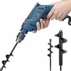 ROSIER 2 Pcs Perceuse De Tarière, Perceuse De Sol Jardinage Mèche De Forage Vrille Mise En Place De Poteaux De Clôture Plantation D’Arbres, 40mm + 100mm Bêches-tarières Sur Perforateur,VEBTles