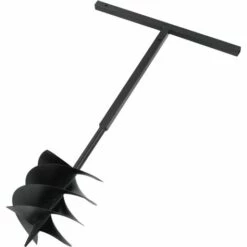 INLIFE Tarière De Sol Avec Manche 250 Mm Acier Noir