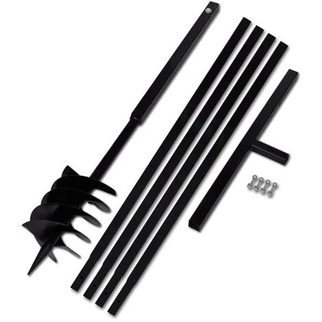 INLIFE Tarière De Sol Avec Manche 180 Mm Et Tube D'extension 5 M Acier 2 INLIFE Tarière De Sol Avec Manche 180 Mm Et Tube D'extension 5 M Acier – Image 2