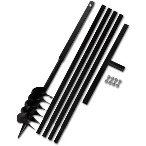 INLIFE Tarière De Sol Avec Manche 120 Mm Et Tube D'extension 5 M Acier 2 INLIFE Tarière De Sol Avec Manche 120 Mm Et Tube D'extension 5 M Acier – Image 2