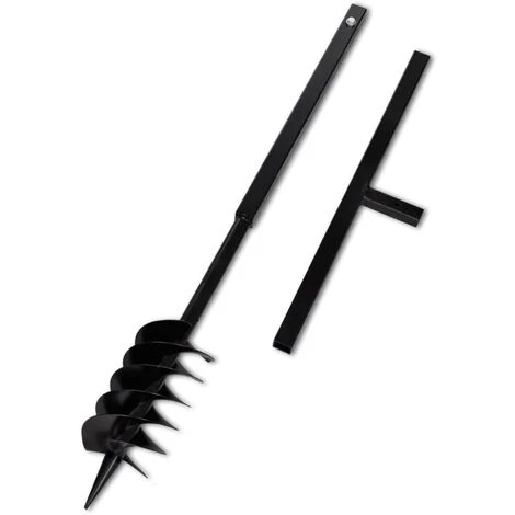 INLIFE Tarière De Sol Avec Mèche De Tarière Spirales 120 Mm Acier Noir 2 INLIFE Tarière De Sol Avec Mèche De Tarière Spirales 120 Mm Acier Noir – Image 2