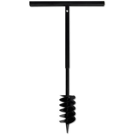 INLIFE Tarière De Sol Avec Mèche De Tarière Spirales 120 Mm Acier Noir 4 INLIFE Tarière De Sol Avec Mèche De Tarière Spirales 120 Mm Acier Noir – Image 4