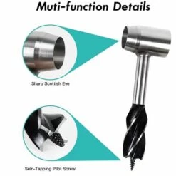 BENOBBY KIDS Outil De Survie Bushcraft, Foret à Tarière, Tarière à Bois Scotch Eye, Clé à Main, Perceuse à Bois Et Perceuse Manuelle Multi-outils Pour Camping, Survivant, Randonneurs, Bushcraft Et Randonnée En Plein Air. -Tarière motorisée Soldes 56864131 3