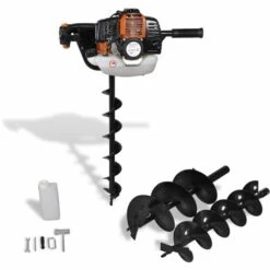 NOVA Trivella Motor Plant Essence 52 Cc Avec Accessoires Tarière De Sol Orange