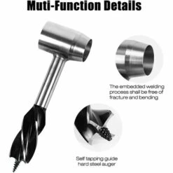 Cisea Perceuse à Main Pour Le Travail Du Bois, Perceuse De Survie Manuelle, Tarière Manuelle Outils, Camping Tarière Manuelle Pour Le Camping -Tarière motorisée Soldes 57162452 4