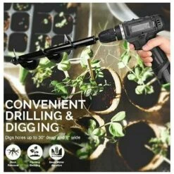 4.6x37(5x37)cm Jardin Auger Foret Jardin Post Hole Digger Avec Non-Slip Hex Entraînement Usine Fleur Ampoule Spirale Bedding Mèche Cultivateur Du Sol à La Main Mèche Pour Tarière LITZEE -Tarière motorisée Soldes 57657139 4