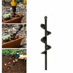 Foret En Spirale , Foret En Spirale Pour Jardin, Literie De Jardin, Perceuse De Sol, Jardin, Colonne De Plantation, Outil De Forage De Trous 2 Pièce Mèche Pour Tarière LITZEE -Tarière motorisée Soldes 57657925 3