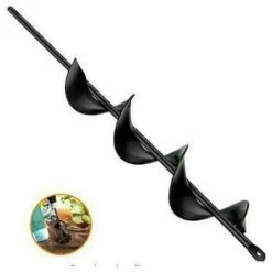 5x45cm Jardin Auger Foret Jardin Post Hole Digger Avec Non-Slip Hex Entraînement Usine Fleur Ampoule Spirale Bedding Mèche Cultivateur Du Sol à La Main Mèche Pour Tarière LITZEE