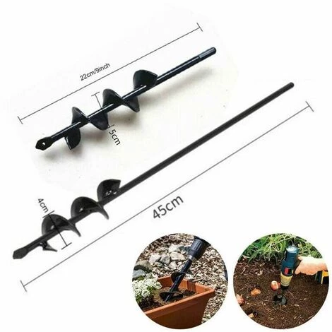 Mèche Jardin Tarière, Forets De Jardin En Spirale, Outil De Plantation Pratique Pour Faire Rapidement Trou Et Planter Des Fleurs Arbres Arbustes 8*25cm Mèche Pour Tarière LITZEE 2 Mèche Jardin Tarière, Forets De Jardin En Spirale, Outil De Plantation Pratique Pour Faire Rapidement Trou Et Planter Des Fleurs Arbres Arbustes 8*25cm Mèche Pour Tarière LITZEE – Image 2