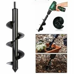 Jardin Foreuse, Tarière De Terre，Perceuse à Vis, Tariere Thermique, Pour Fleur Planter Des Arbres Arbustes(Dia: 8cm L: 25cm). Mèche Pour Tarière LITZEE