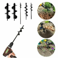 Jardin Foreuse, Tarière De Terre，Perceuse à Vis, Tariere Thermique, Pour Fleur Planter Des Arbres Arbustes(Dia: 8cm L: 25cm). Mèche Pour Tarière LITZEE -Tarière motorisée Soldes 57659157 3